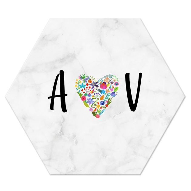 Initials | Floral Heart