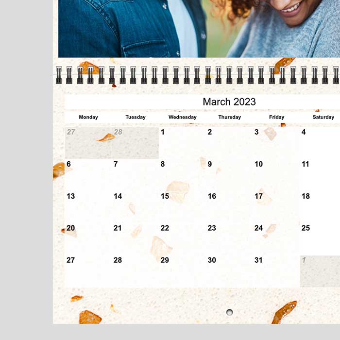 personalised calendar wire bind