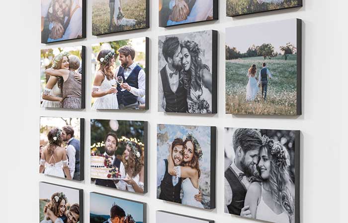 photo tiles on wall