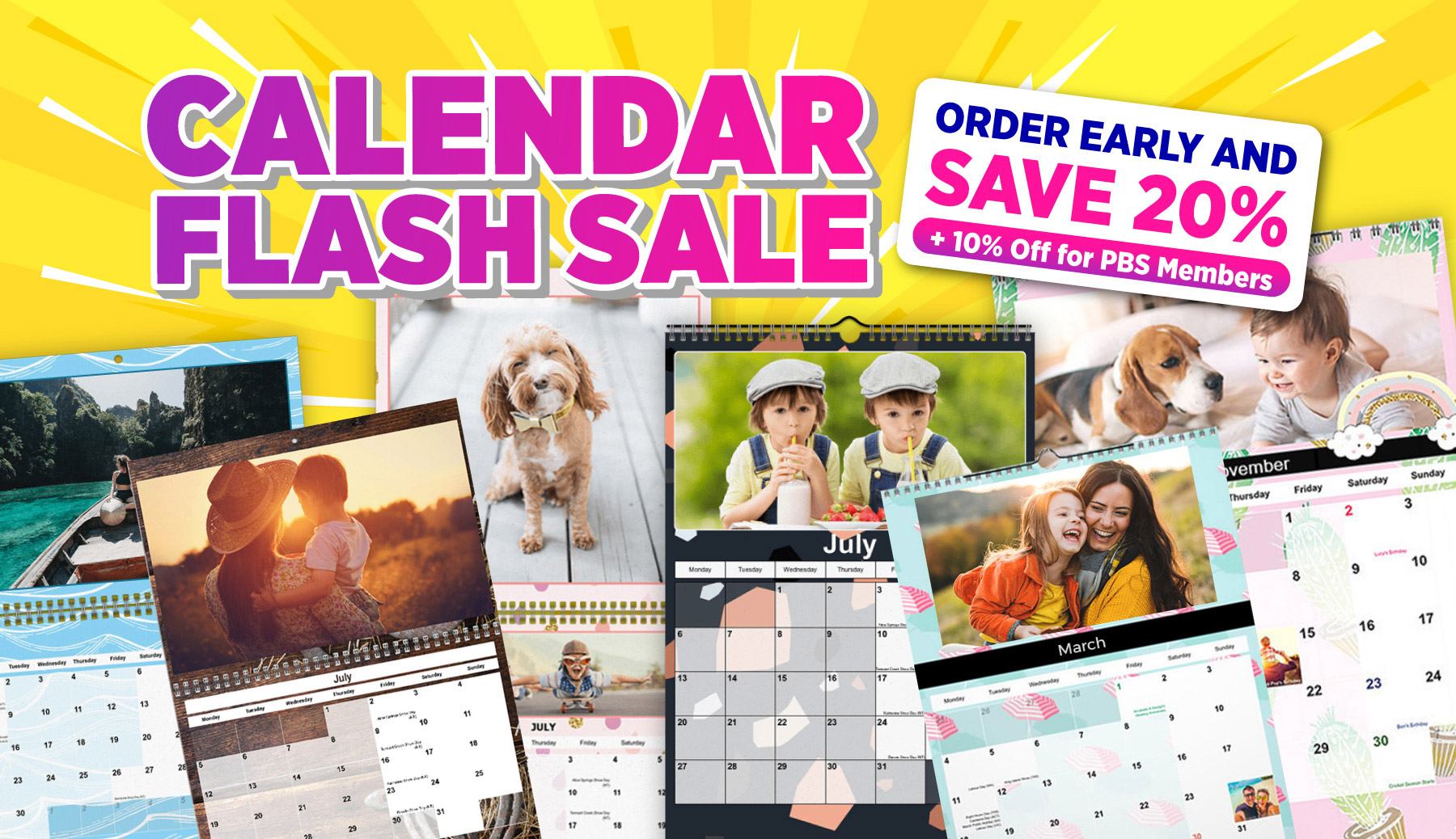 Calendar Flash Sale. Order early and save 20%, plus 10% off for PBS members.
